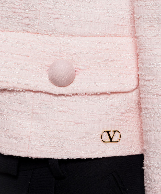 Valentino Розовый твидовый жакет 9B3CE615A99 изображение 4