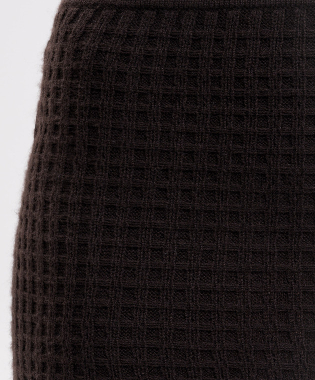 Allude Коричнева спідниця міні з фактурним візерунком 26517114 зображення 5