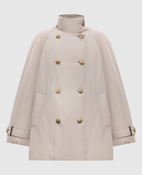 Brunello Cucinelli Бежевая двубортная пуховая куртка MG5017709