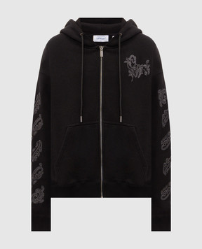 Off-White Чорна спортивна куртка Paisley 44MBE015F26F005
