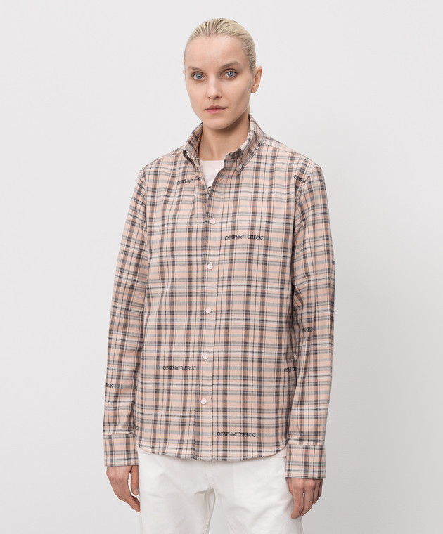 Off-White Рожева сорочка у візерунок 44XGE04MS26F001 зображення 3