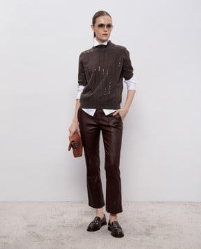 Brunello Cucinelli Коричневый топ из кашемира M12215114