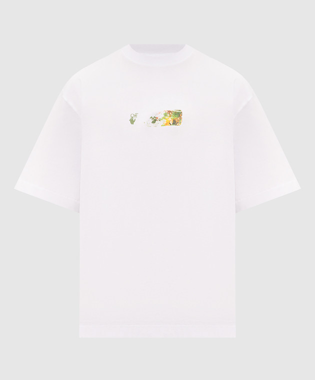 Off-White Белая футболка с принтом Spices Arrow 44MAA120F26J00D