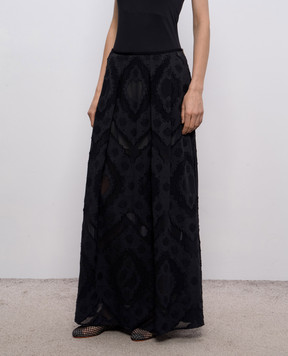 Agnona Чорна спідниця максі в тканий візерунок TG1111XJ2001