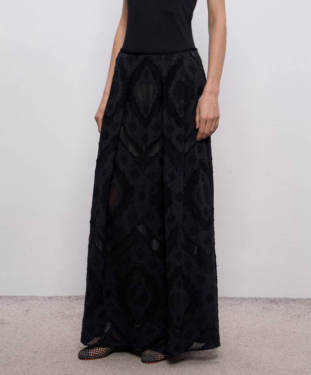 Agnona Черная юбка макси в тканом узоре TG1111XJ2001 изображение 3