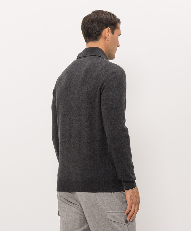 Brunello Cucinelli Серое поло из кашемира M2200295 изображение 4