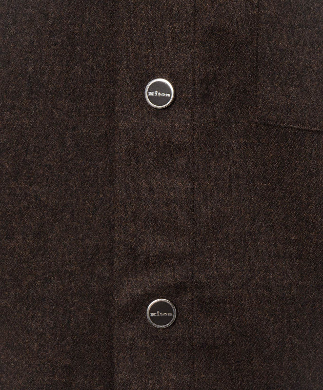 Kiton Коричнева сорочка з вовни UMCBUBAK0141I зображення 5