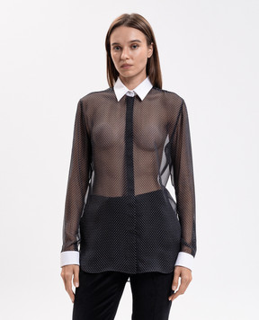 Tom Ford Чорна блуза із шовку в принт CA3356FAP267