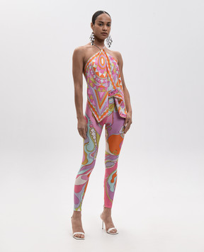 PUCCI Розовые леггинсы в принт 6HTT206H735
