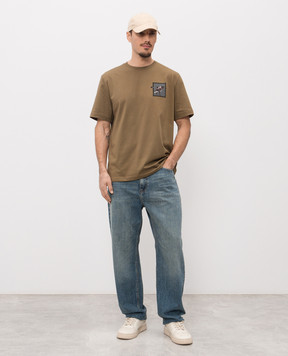 Iceberg Коричнева футболка з принтом F027627A