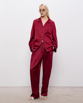Givenchy Бордова блуза із шовку BW61GW16Q5