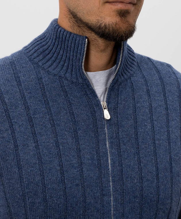 Brunello Cucinelli Кардиган з кашеміру синього кольору M22506006 зображення 5