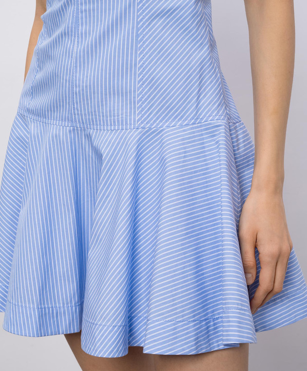Simkhai Голубое платье мини в полоску 2261260CO изображение 5