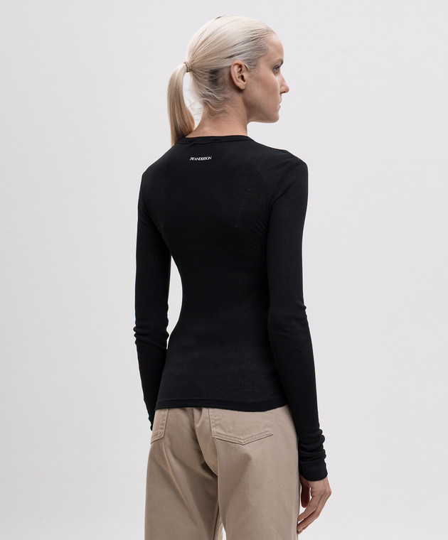JW Anderson Черный лонгслив в рубчик JO0292PG1904 изображение 4