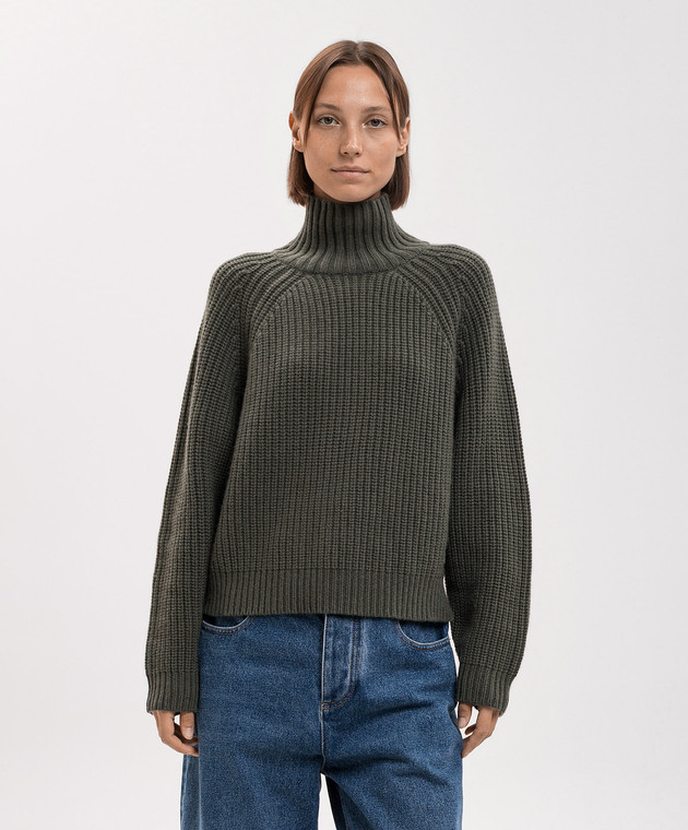 Allude Зелений светр з вовни та кашеміру 26517031 зображення 3