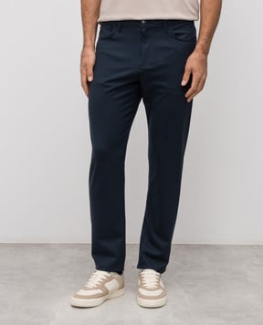 Canali Синие брюки из шерсти AS04998U7051