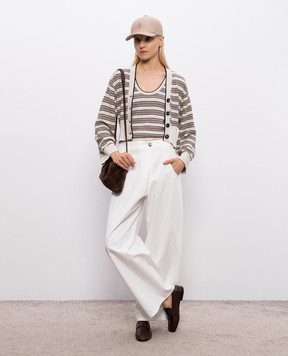 Brunello Cucinelli Белые джинсы с цепочкой мониль ML120P9208