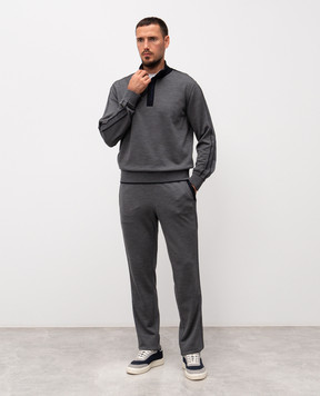 Stefano Ricci Сірий меланжевий спортивний костюм з вовни K909048L01T25301P3D