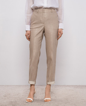 Peserico Бежеві штани з люрексом A0468000591