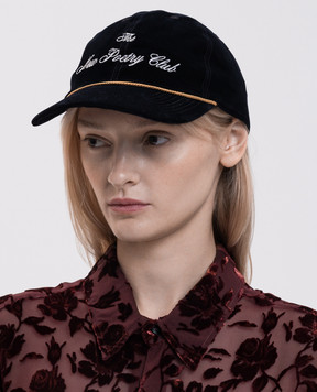 Ann Demeulemeester Синяя бархатная кепка Tem B0014652FA773