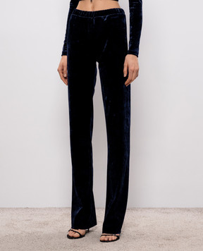 Vetements Синие велюровые спортивные штаны WE76PA416N