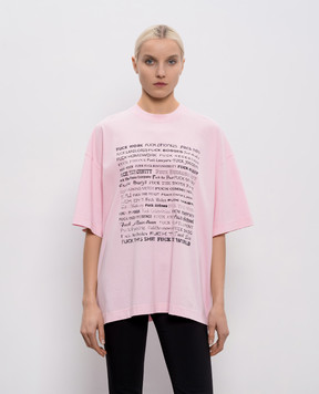 Vetements Розовая футболка Fuj everything ME76TR210PX