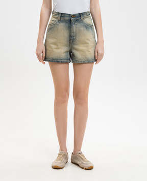 Balmain Сині джинсові шорти з ефектом потертості GF0MA156DG21