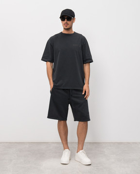 Comme des Fuckdown Чорна футболка з принтом логотипа FMS6CFABM01921