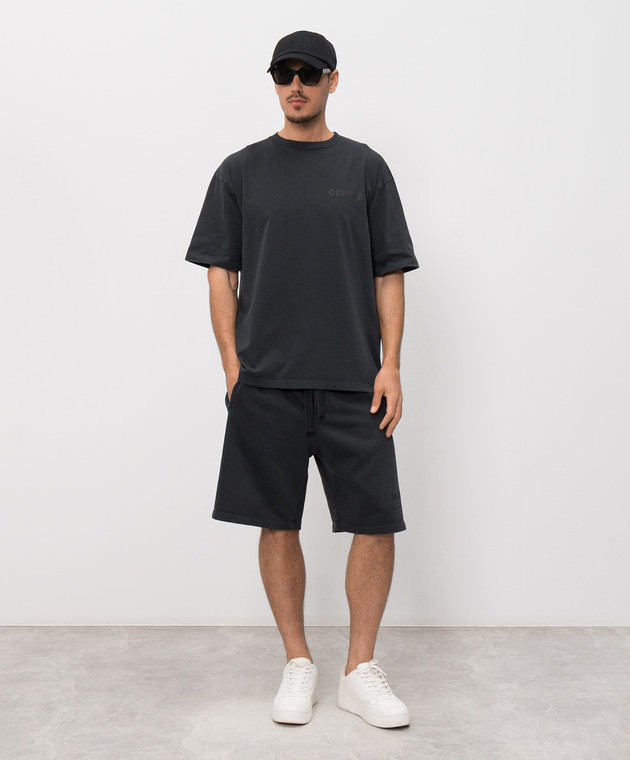 Comme des Fuckdown Черная футболка с принтом логотипа FMS6CFABM01921 изображение 2