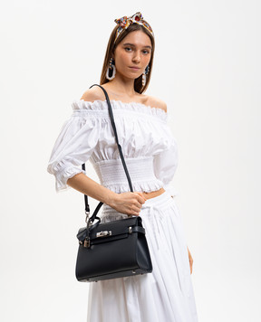 Gianni Notaro Темно-синяя кожаная сумка-сетчел Ruga 099RUGANIKEL