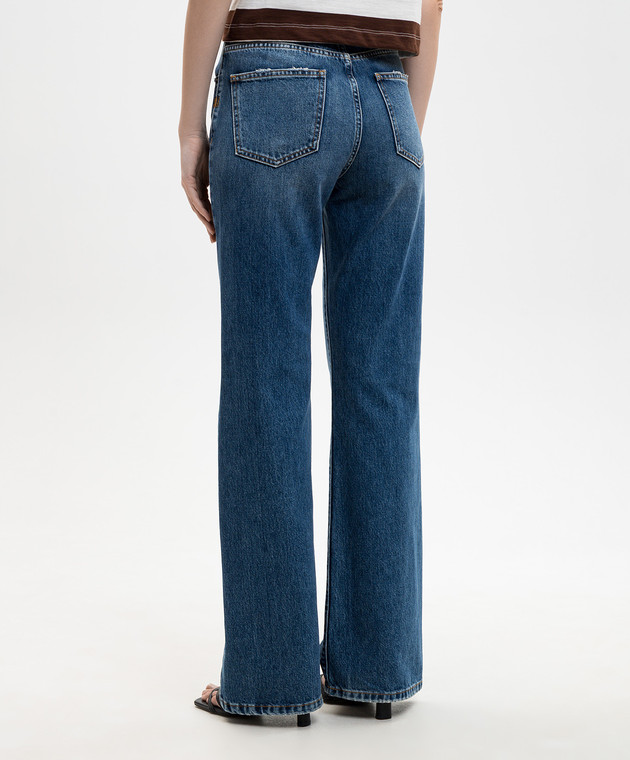 Solotre Синие джинсы с эффектом потертости M1AB0145 изображение 4