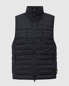 Stone Island Синій пуховий жилет з логотипом L1S15G100007S0183