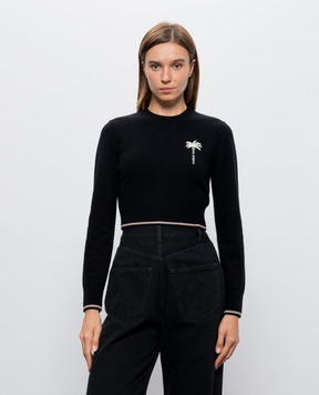 Palm Angels Черный джемпер из шерсти PAWHE002KN001