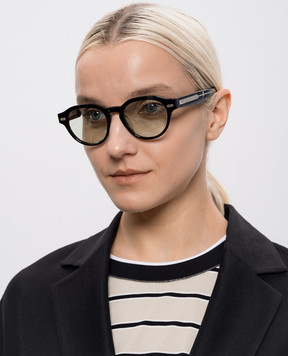 Brunello Cucinelli Черные очки Iconic Meridian с гравировкой логотипа MOCSTEMV12