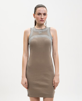 Off-White Коричневое платье Spray Off 2DB57FS26JER001