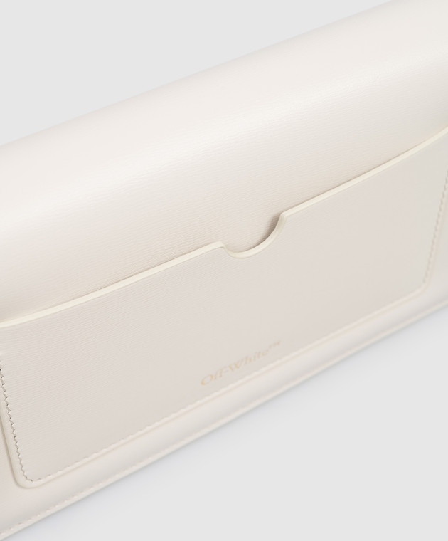 Off-White Шкіряна сумка Jitney 1.0 кольору айворі з емблемою Arrow OWNN172C99LEA001 зображення 4