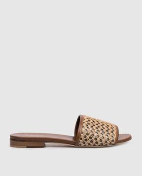 Kiton Коричневые шлепанцы с плетением D61802N01446