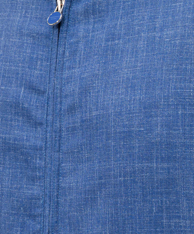 Castangia dal 1850 Синяя куртка из шерсти, шелка и льна AQMOD5426 изображение 5