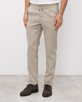 Enrico Mandelli Зеленые брюки с льном GYM02B5654018