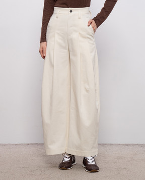 Brunello Cucinelli Брюки цвета айвори MP198P9022