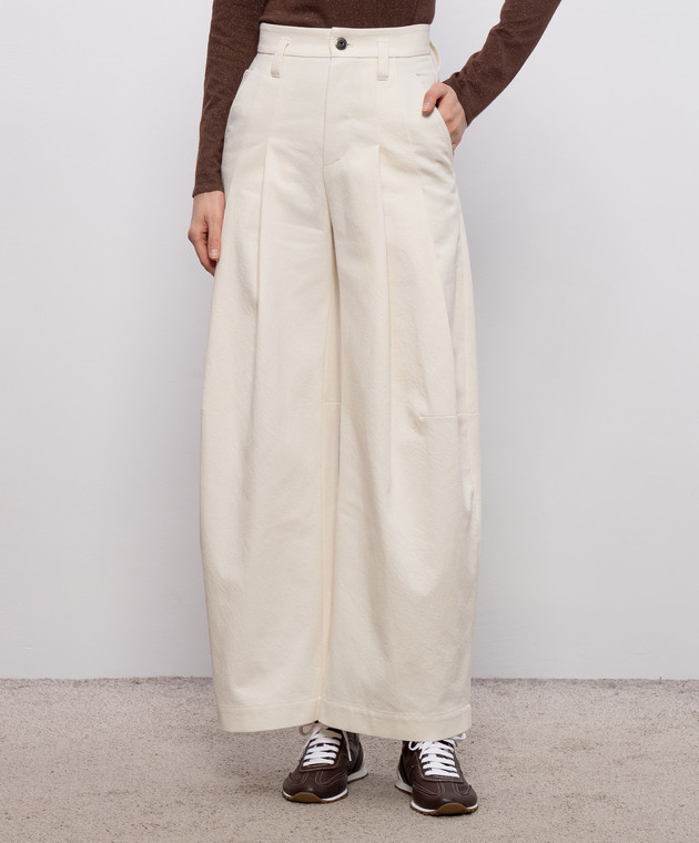 Brunello Cucinelli Брюки цвета айвори MP198P9022 изображение 3