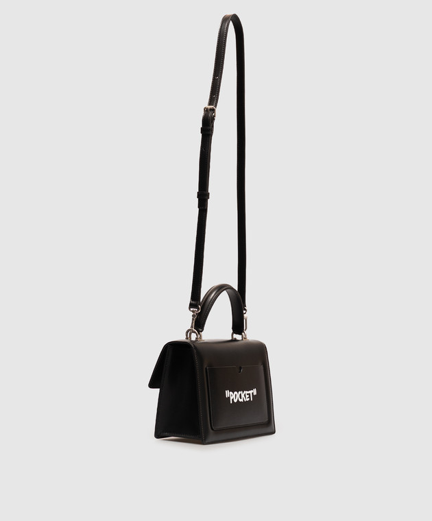 Off-White Черная кожаная сумка Jitney 1.4 OWWNP02F26LT01 изображение 3