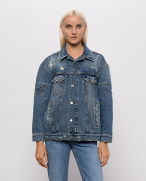 Dolce&Gabbana Синя джинсова куртка з проріхами F9U77DG8PR5