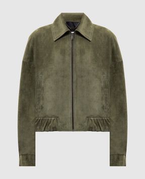 Babe Pay Pls Зеленая замшевая укороченная куртка 2523SUEDE