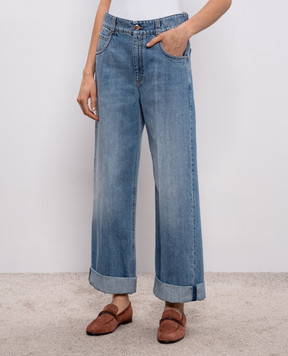 Brunello Cucinelli Блакитні джинси з ефектом потертості MA095P4005