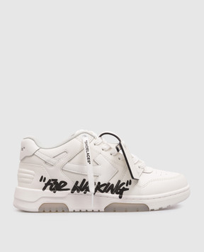 Off-White Белые кожаные кроссовки Out Of Office For Walking с логотипом OWIA259C99LEA019