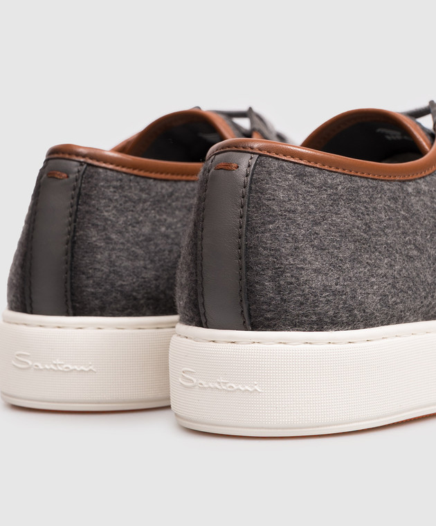Santoni Сірі комбіновані кеди MBCD22241BARTLNL зображення 5