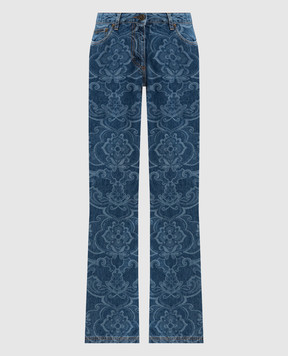 Etro Сині джинси в брендовий принт WRNB0026AV11M