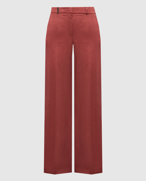 Peserico Червоні штани з льоном A0433501926
