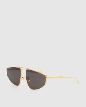 Bottega Veneta Золотисті сонцезахисні окуляри з гравіюванням логотипа 861365V4450